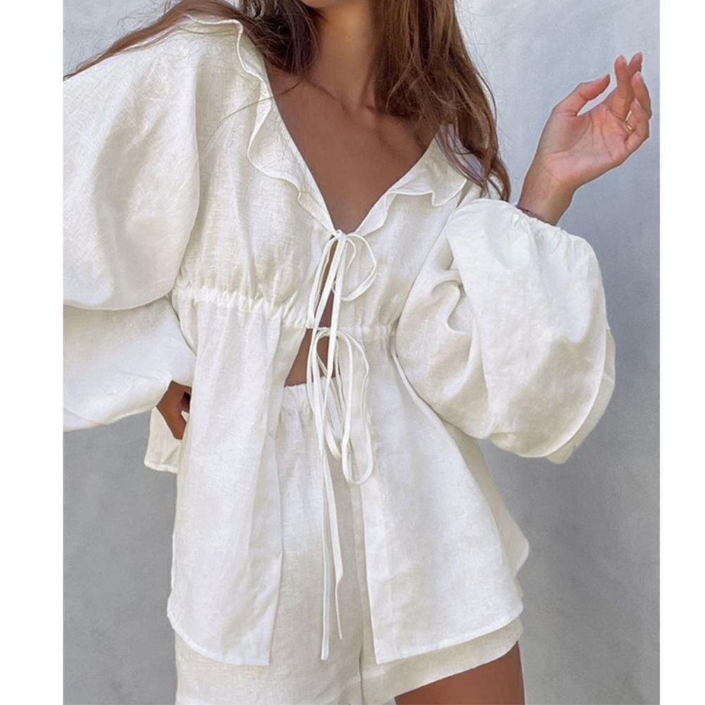 Cotton & Linen Cowgirl Melody Two Piece short set